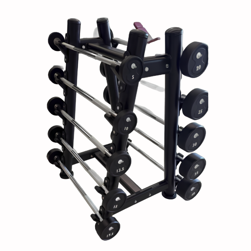 MOULDED CPU FIXED WEIGHT BARBELL (5kg to 50kg) with rack