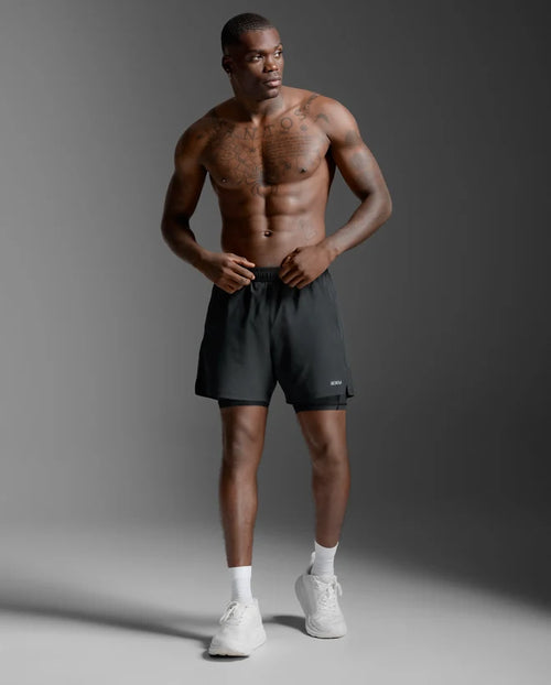 2XU Black Aero Mesh 2-in-1 5 Inch Short
