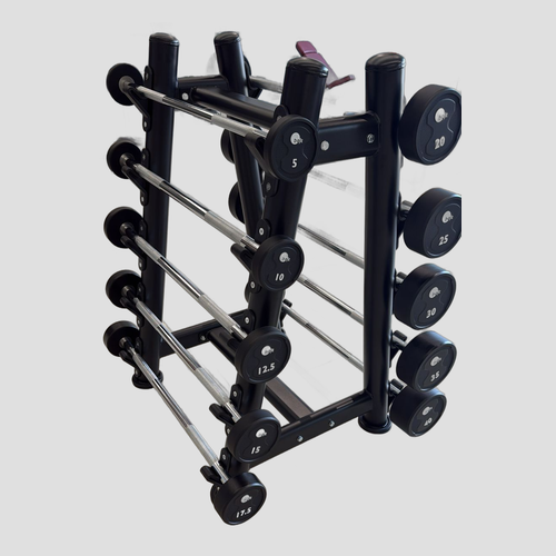MOULDED CPU FIXED WEIGHT BARBELL (5kg to 50kg) with rack